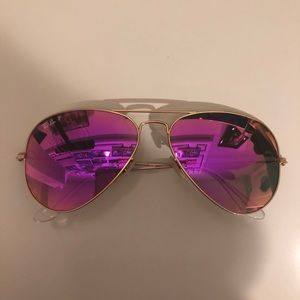 Ray-Ban Aviator Pink Mirrored Sunglasses